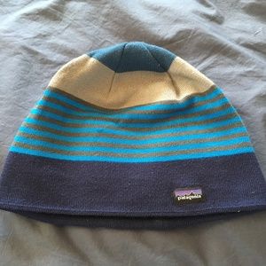Patagonia Beanie Hat Blue and Gray